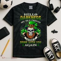 Hello Darkness My Old Friend I’ve Come To Drink With You Again Kids Tie-Dye T-Shirt thumb 2