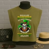Hello Darkness My Old Friend I’ve Come To Drink With You Again Garment-Dyed Women's Muscle Tee thumb 3