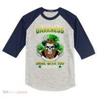 Hello Darkness My Old Friend I’ve Come To Drink With You Again Kids Colorblock Raglan Jersey thumb 0