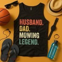 Husband Dad Mowing Legend Lawn Care Gardener Father Funny Tank Top thumb 4
