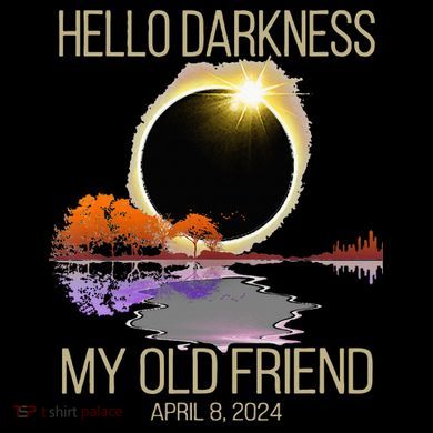 Hello Darkness My Old Friend Solar Eclipse April 08 2024 Stripe Pom Pom Beanie