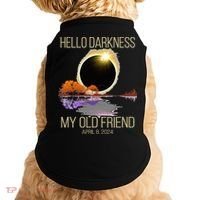 Hello Darkness My Old Friend Solar Eclipse April 08 2024 Doggie Tank thumb 0
