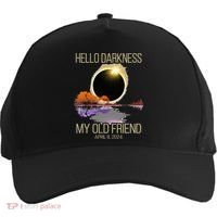 Hello Darkness My Old Friend Solar Eclipse April 08 2024 Five-Panel Snapback Cap thumb 0