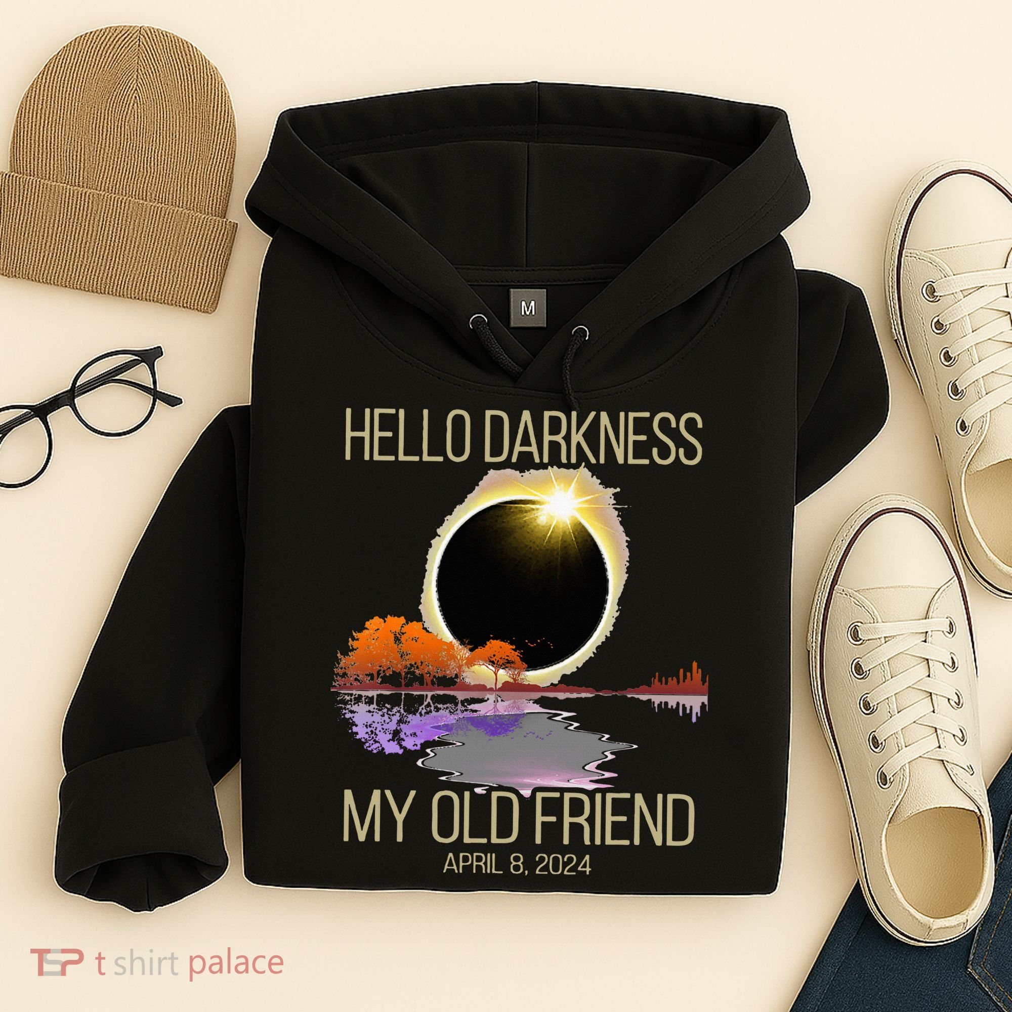 Hello Darkness My Old Friend Solar Eclipse April 08 2024 Hoodie