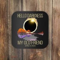 Hello Darkness My Old Friend Solar Eclipse April 08 2024 Coaster thumb 0