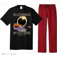 Hello Darkness My Old Friend Solar Eclipse April 08 2024 Pajama Set thumb 0