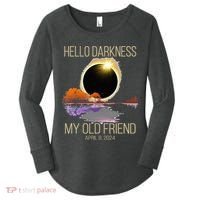 Hello Darkness My Old Friend Solar Eclipse April 08 2024 Women's Perfect Tri Tunic Long Sleeve Shirt thumb 0