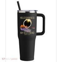 Hello Darkness My Old Friend Solar Eclipse April 08 2024 40oz Vacuum Insulated Stainless Steel Travel Tumbler thumb 0