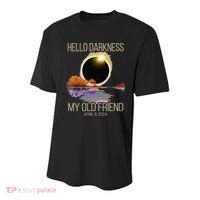 Hello Darkness My Old Friend Solar Eclipse April 08 2024 Youth Performance Sprint T-Shirt thumb 0