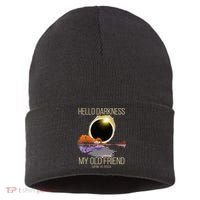 Hello Darkness My Old Friend Solar Eclipse April 08 2024 Sustainable Knit Beanie thumb 0