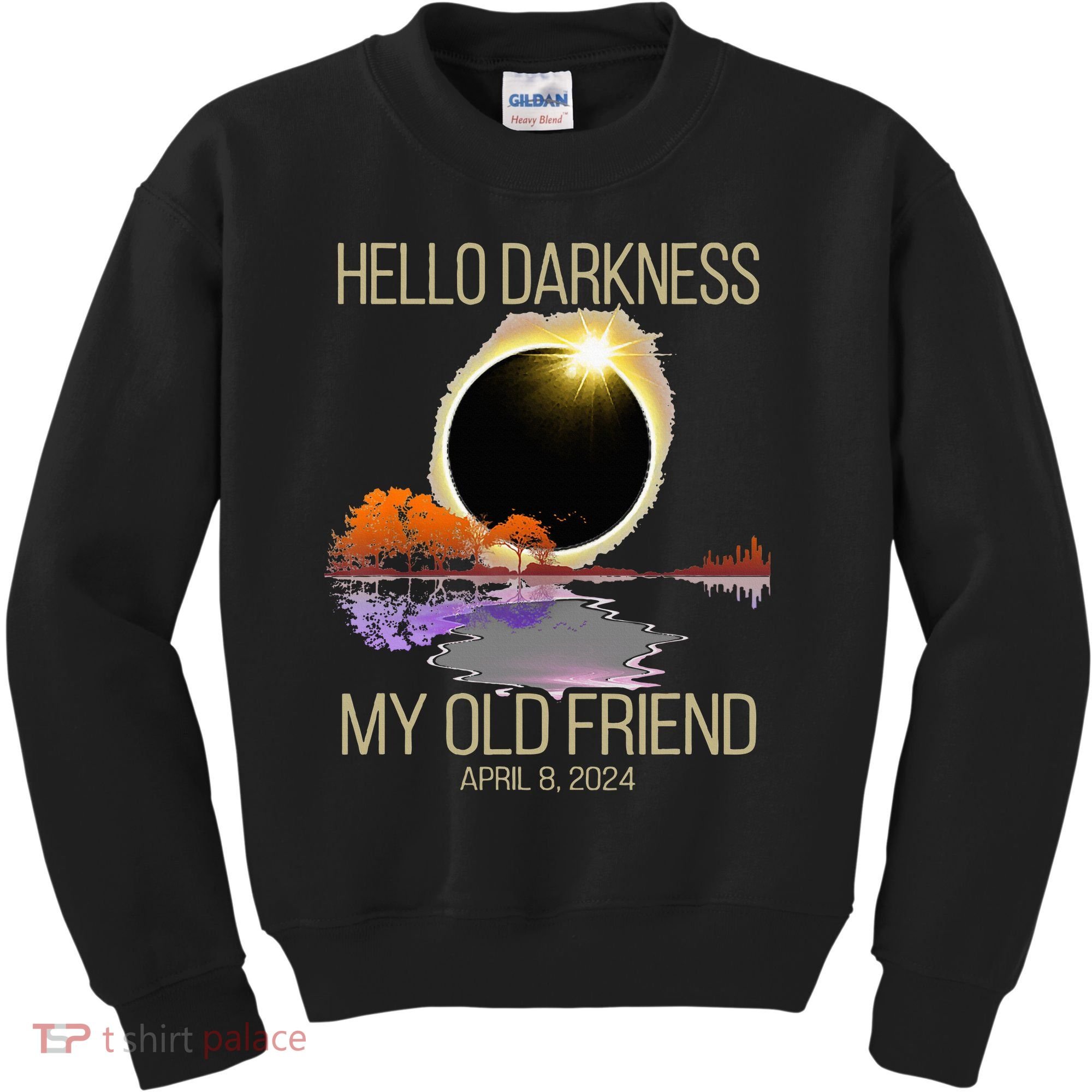 Hello Darkness My Old Friend Solar Eclipse April 08 2024 Kids Sweatshirt