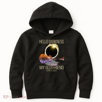 Hello Darkness My Old Friend Solar Eclipse April 08 2024 Kids Hoodie thumb 0