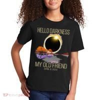 Hello Darkness My Old Friend Solar Eclipse April 08 2024 Kids T-Shirt thumb 2