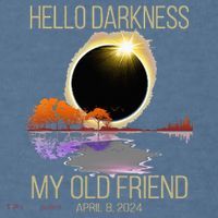 Hello Darkness My Old Friend Solar Eclipse April 08 2024 Comfort Colors Garment-Dyed Hooded Sweatshirt thumb 2