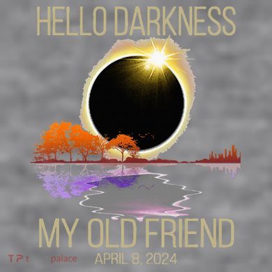 Hello Darkness My Old Friend Solar Eclipse April 08 2024 Women's Racerback Cropped Tank