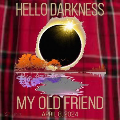 Hello Darkness My Old Friend Solar Eclipse April 08 2024 Women's Flannel Plaid Pajama Pants