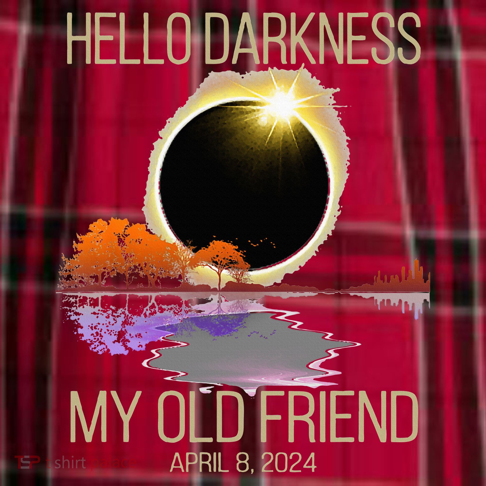 Hello Darkness My Old Friend Solar Eclipse April 08 2024 Women's Flannel Plaid Pajama Pants