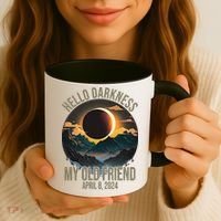 Hello Darkness My Old Friend Solar Eclipse April 08 2024 Coffee Mug thumb 3