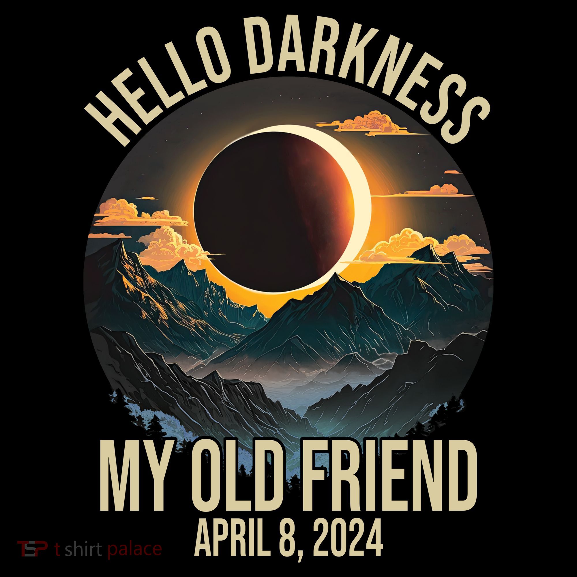 Hello Darkness My Old Friend Solar Eclipse April 08 2024 Mousepad