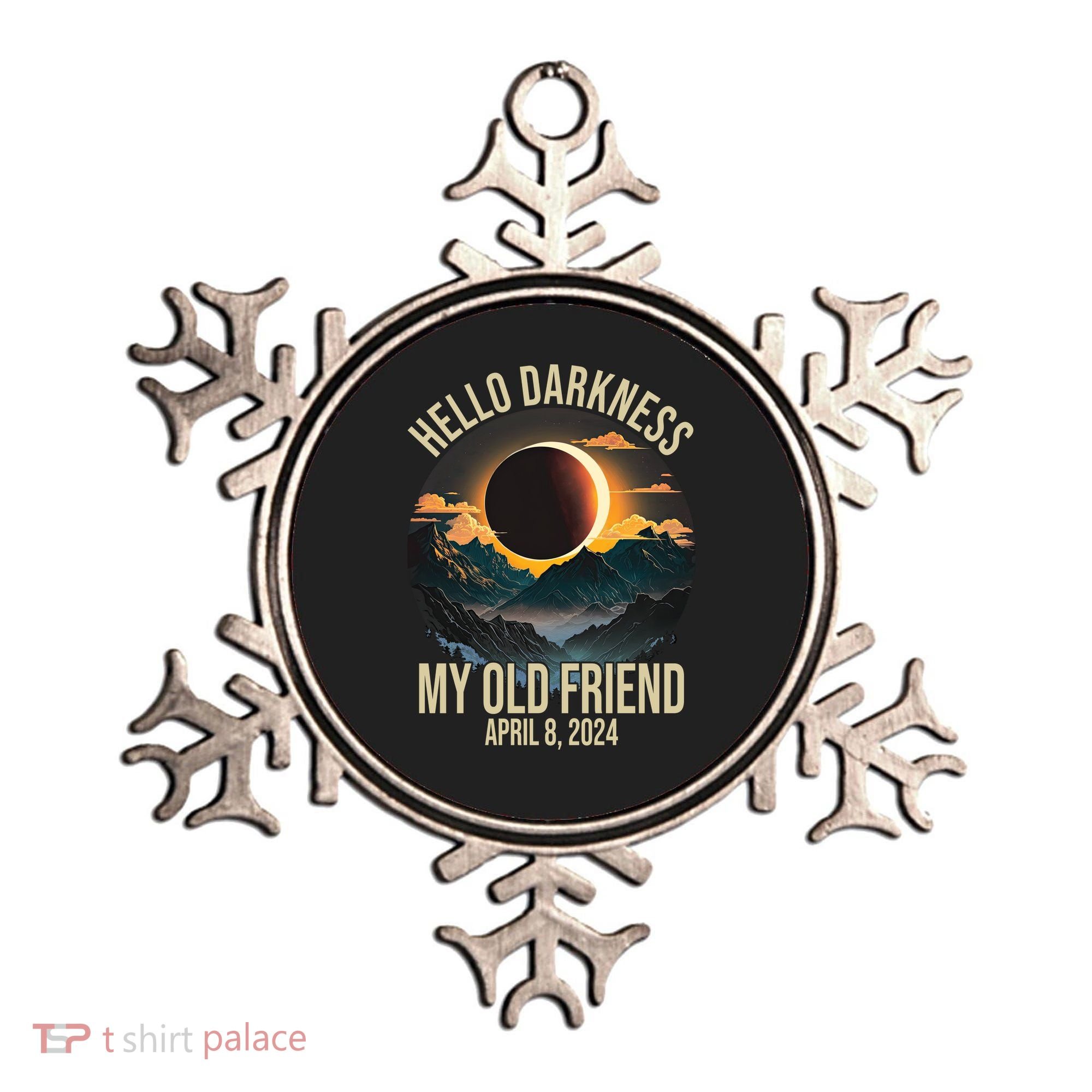 Hello Darkness My Old Friend Solar Eclipse April 08 2024 Ornament