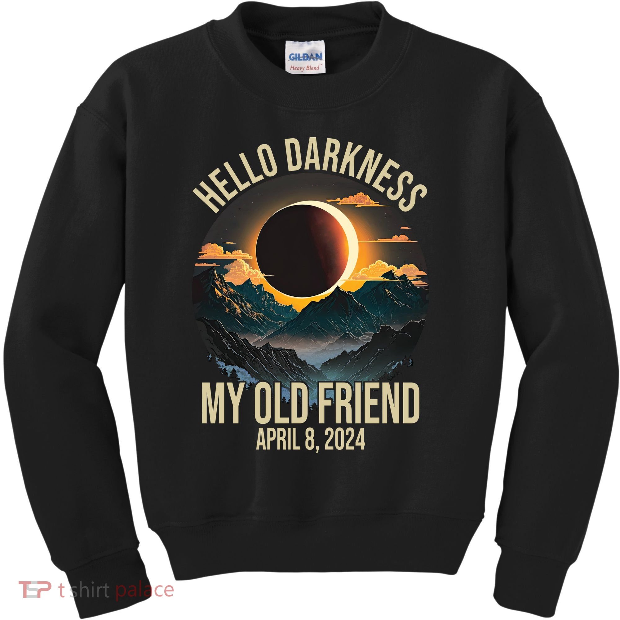 Hello Darkness My Old Friend Solar Eclipse April 08 2024 Kids Sweatshirt