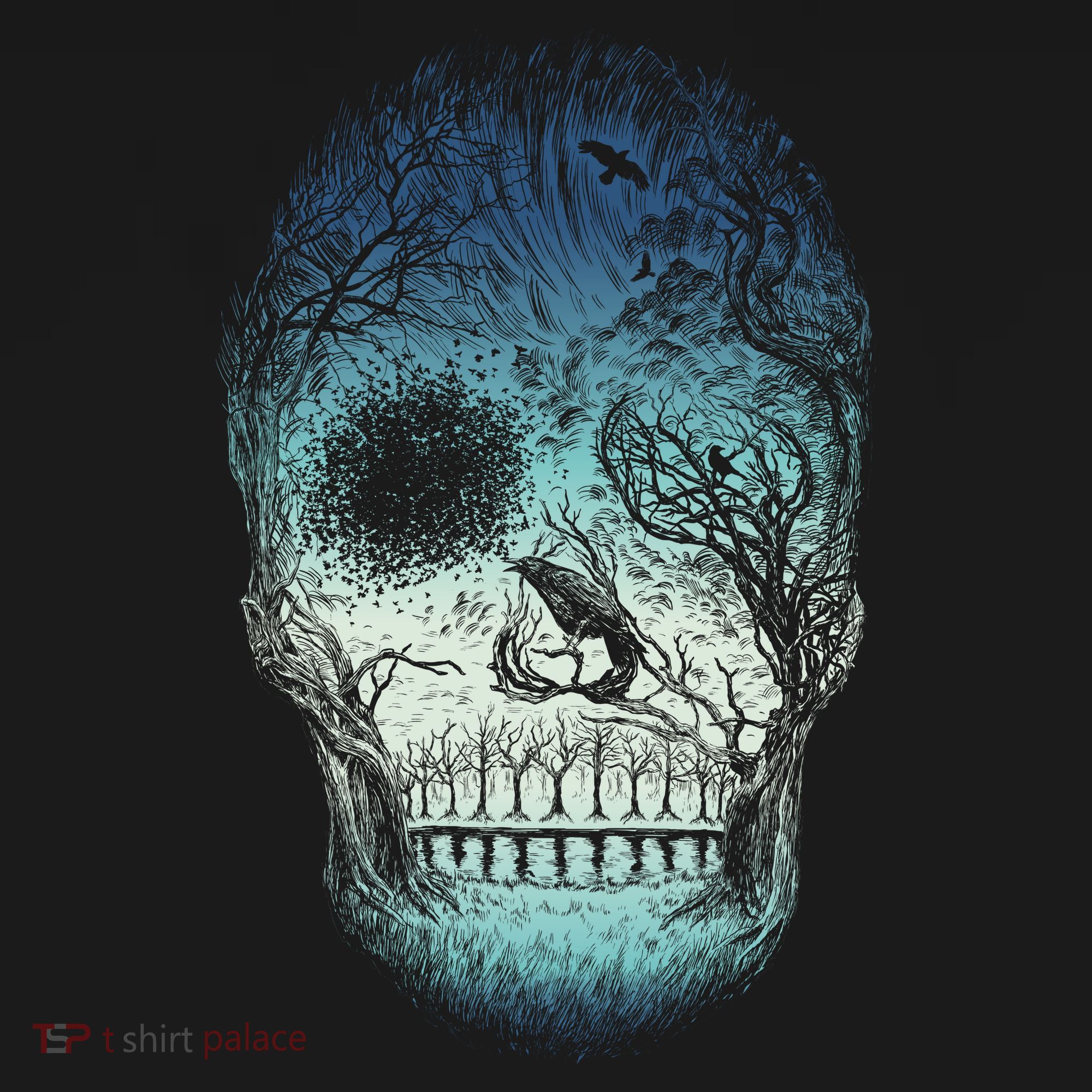 Halloween Dark Nature Forest Skull Backpack