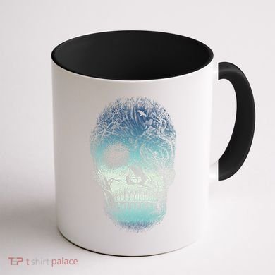 Halloween Dark Nature Forest Skull Coffee Mug back