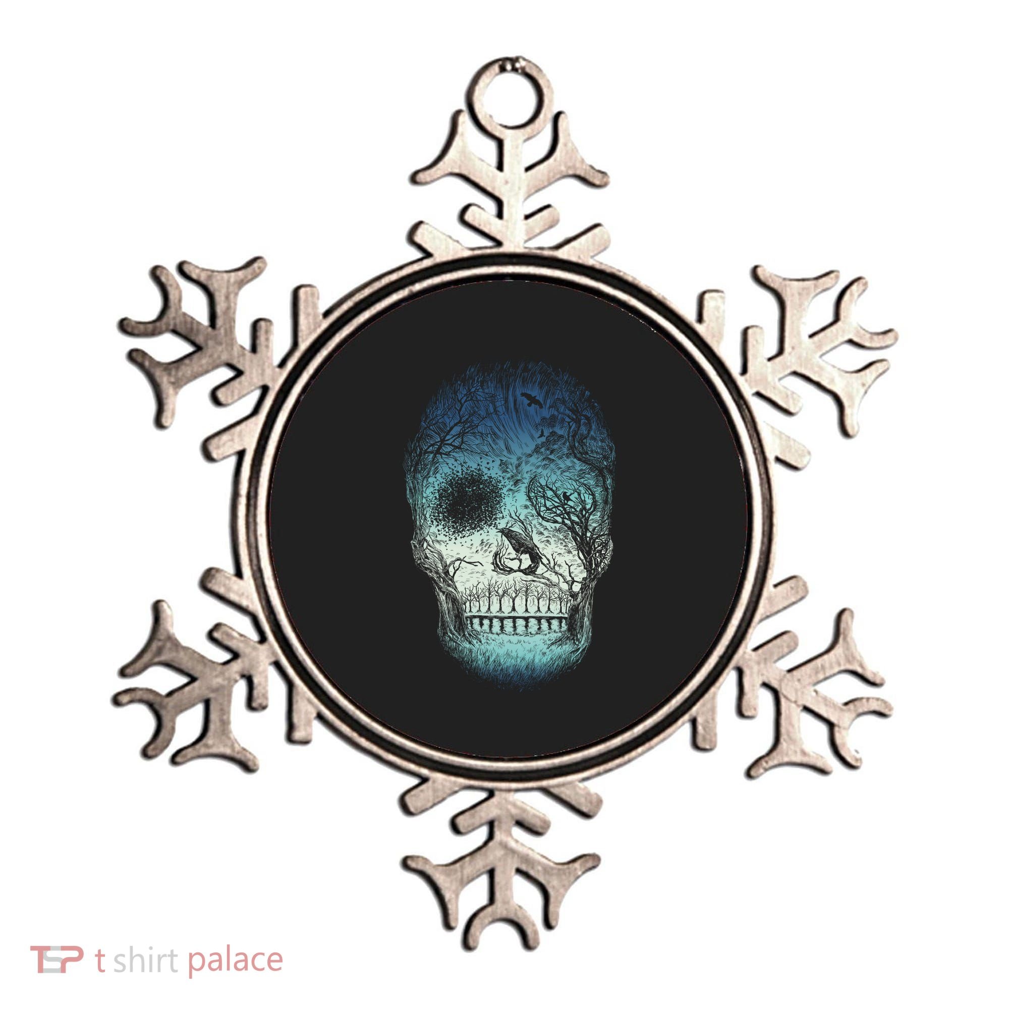Halloween Dark Nature Forest Skull Ornament