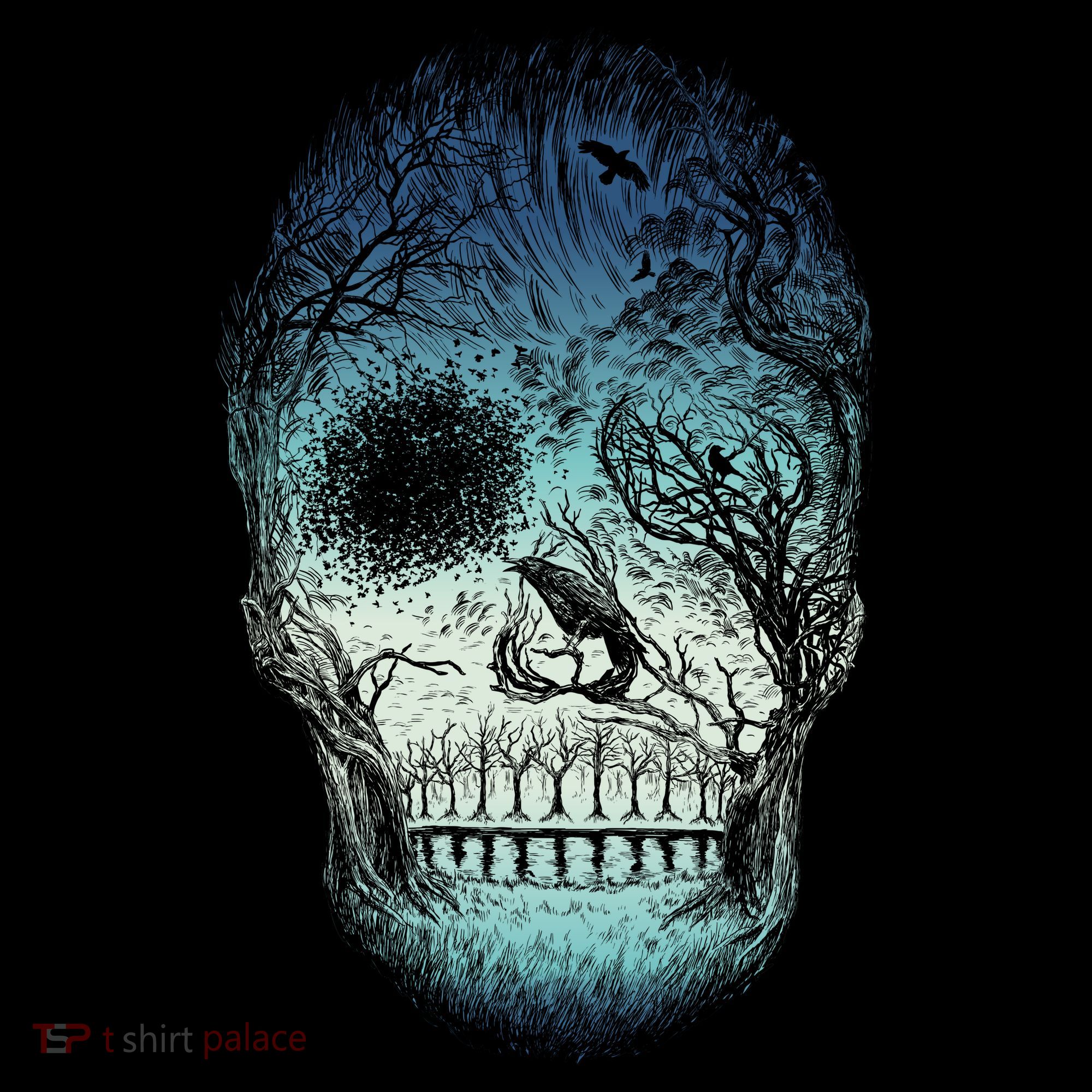 Halloween Dark Nature Forest Skull Ornament