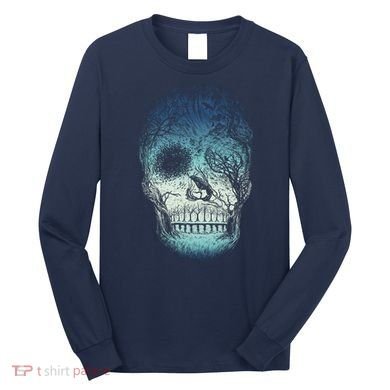 Halloween Dark Nature Forest Skull Long Sleeve Shirt