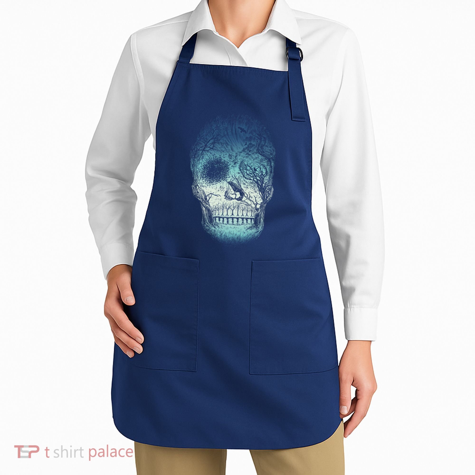 Halloween Dark Nature Forest Skull Apron