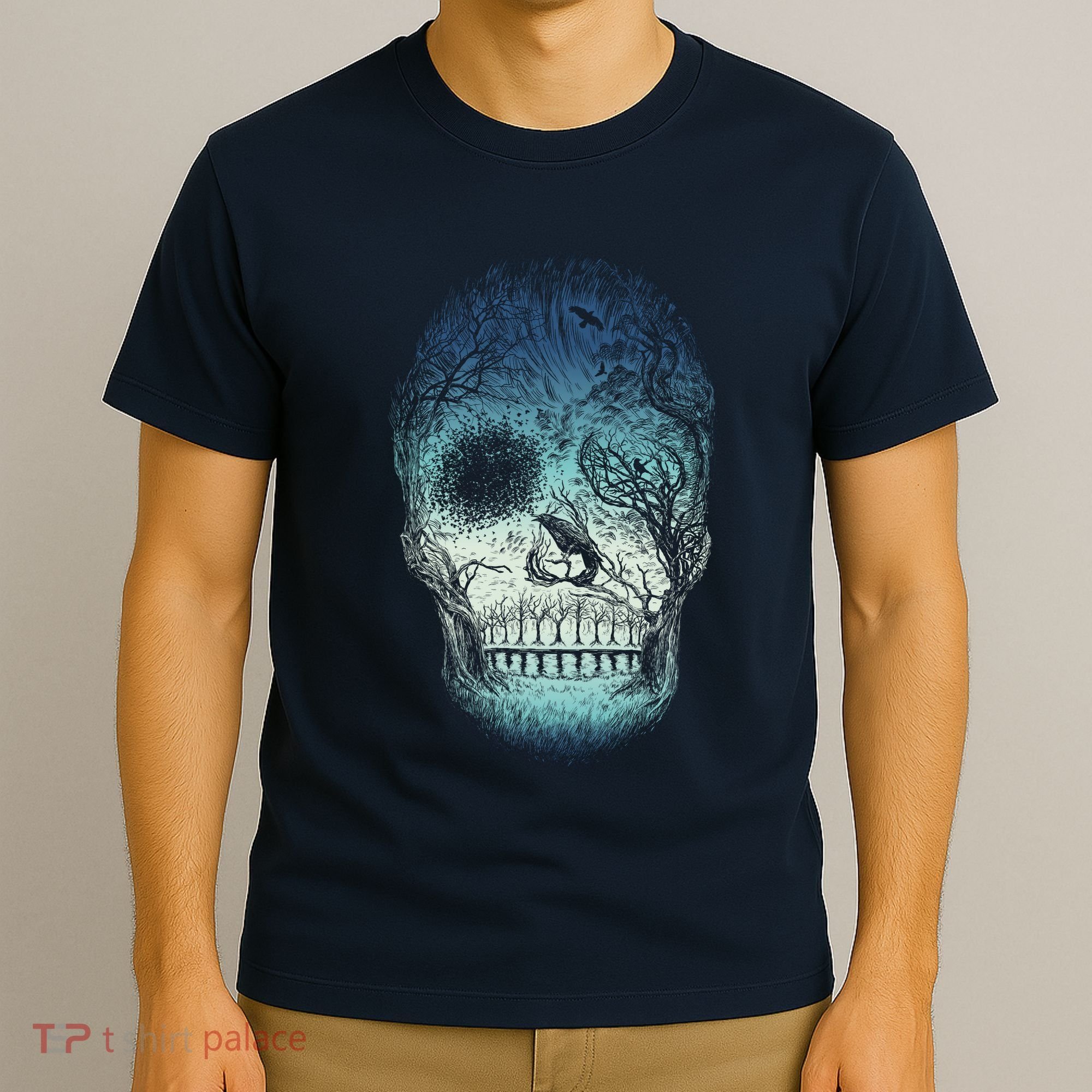 Halloween Dark Nature Forest Skull T-Shirt