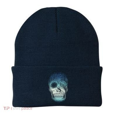Halloween Dark Nature Forest Skull Beanie