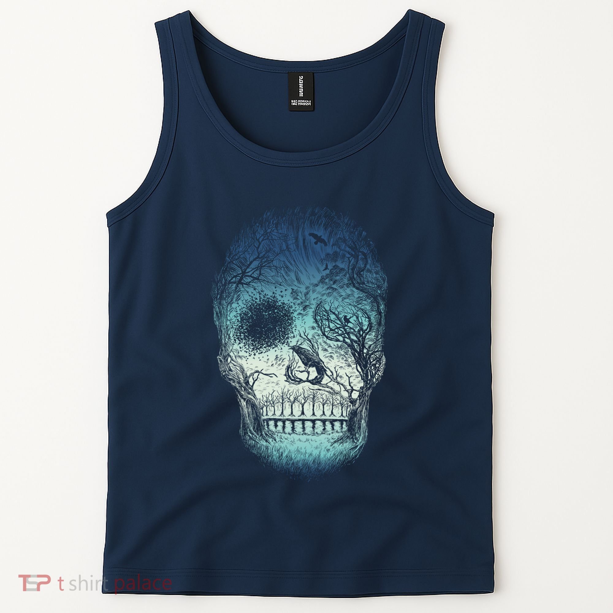 Halloween Dark Nature Forest Skull Tank Top