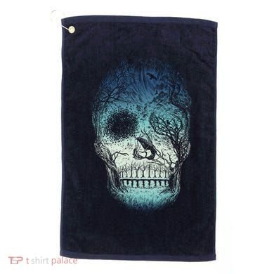 Halloween Dark Nature Forest Skull Golf Towel