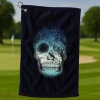 Halloween Dark Nature Forest Skull Golf Towel thumb 1