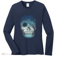Halloween Dark Nature Forest Skull Women's Long Sleeve Shirt thumb 0