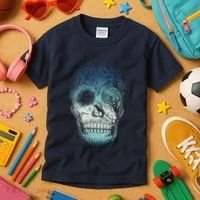 Halloween Dark Nature Forest Skull Kids T-Shirt thumb 3