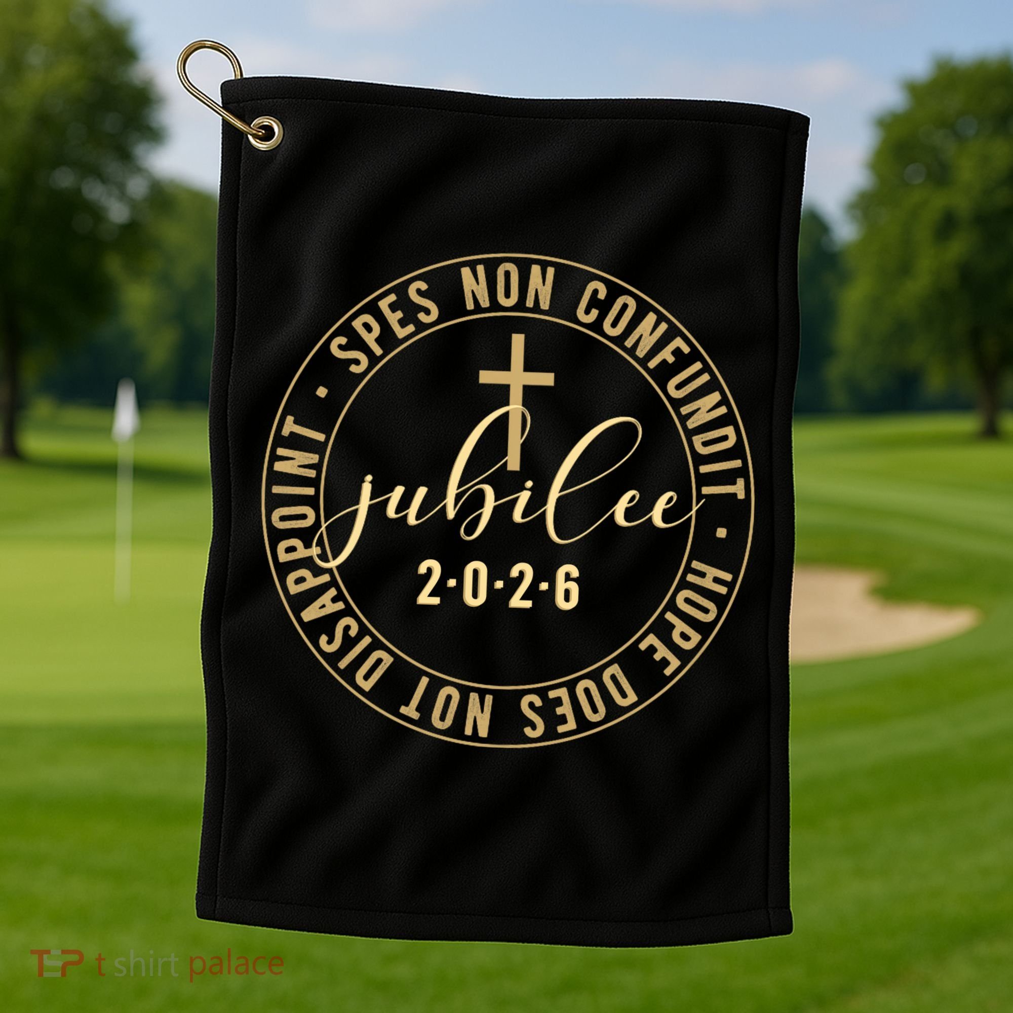 Hope Does Not Disappoint Spes Non Counfundit Jubilee 2026 Golf Towel