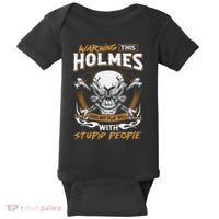 Holmes Does Not Play Well With Stupid People Baby Bodysuit thumb 0