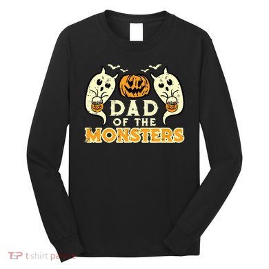 Halloween Dad Of Monsters Funny Family Costume Papa Daddy Long Sleeve Shirt