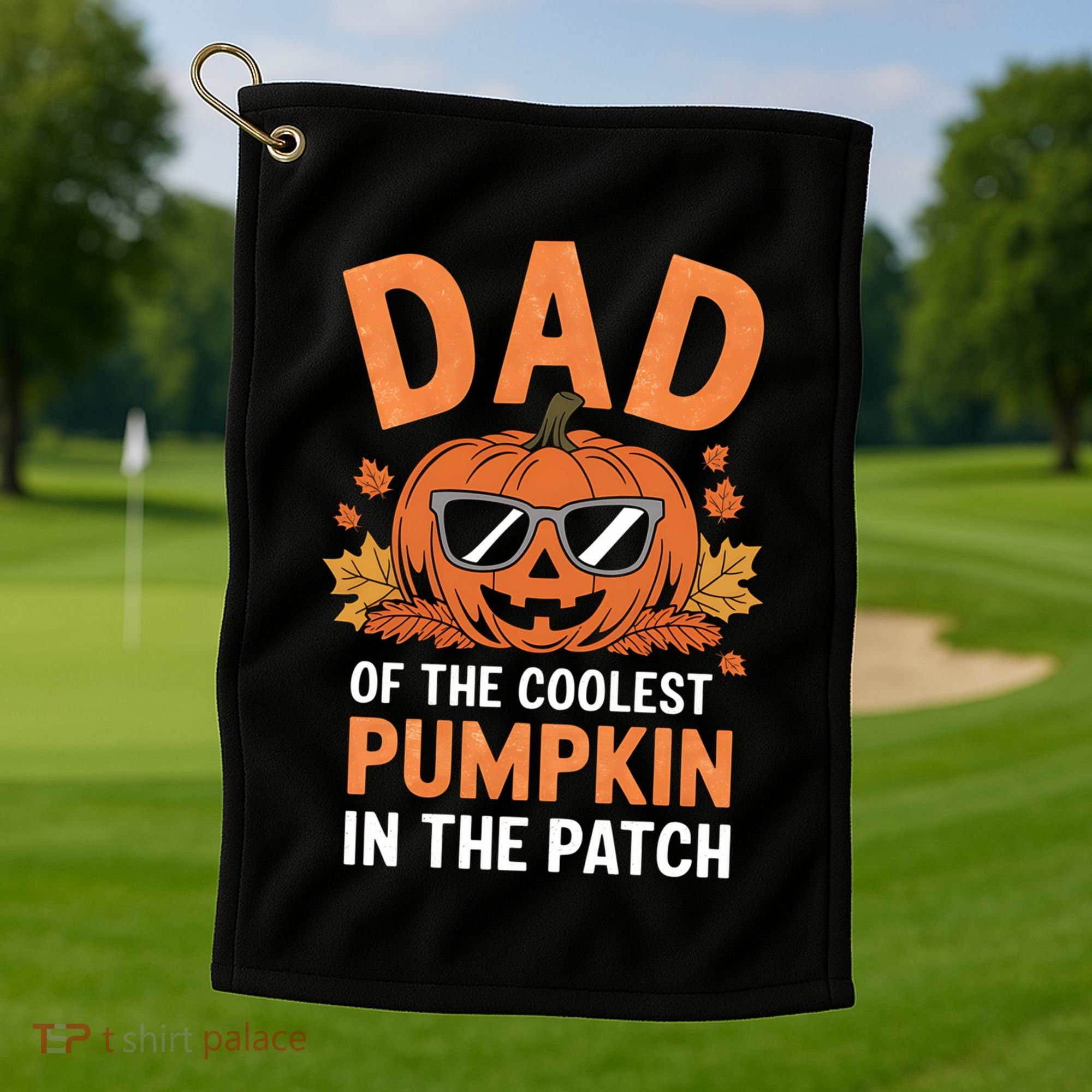 Halloween Dad Of The Coolest Pumpkin In The Patch Gift Golf Towel