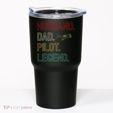 Husband Dad Pilot Legend Retro Pilot Dad Tumbler