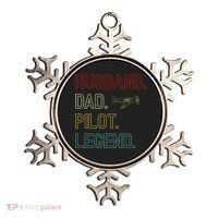Husband Dad Pilot Legend Retro Pilot Dad Ornament thumb 0