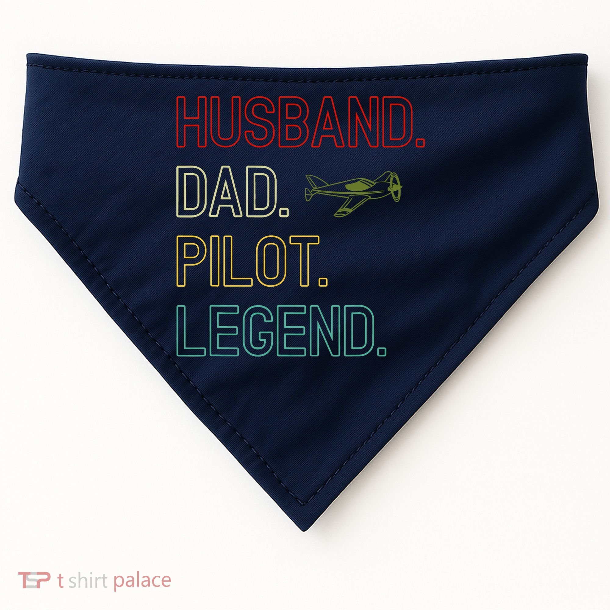 Husband Dad Pilot Legend Retro Pilot Dad USA-Made Doggie Bandana
