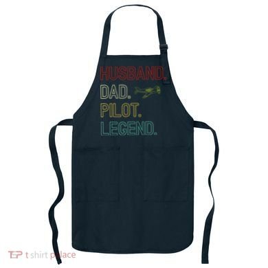 Husband Dad Pilot Legend Retro Pilot Dad Apron