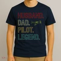 Husband Dad Pilot Legend Retro Pilot Dad T-Shirt thumb 3