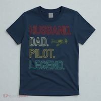 Husband Dad Pilot Legend Retro Pilot Dad T-Shirt thumb 5