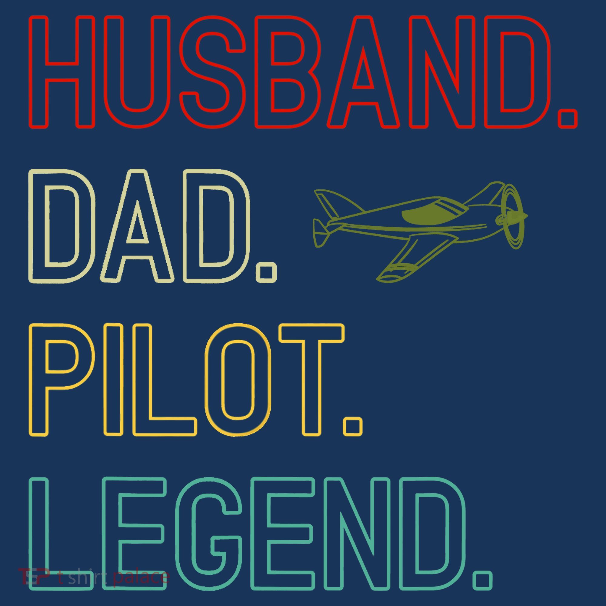Husband Dad Pilot Legend Retro Pilot Dad Button