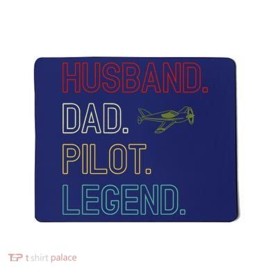 Husband Dad Pilot Legend Retro Pilot Dad Mousepad